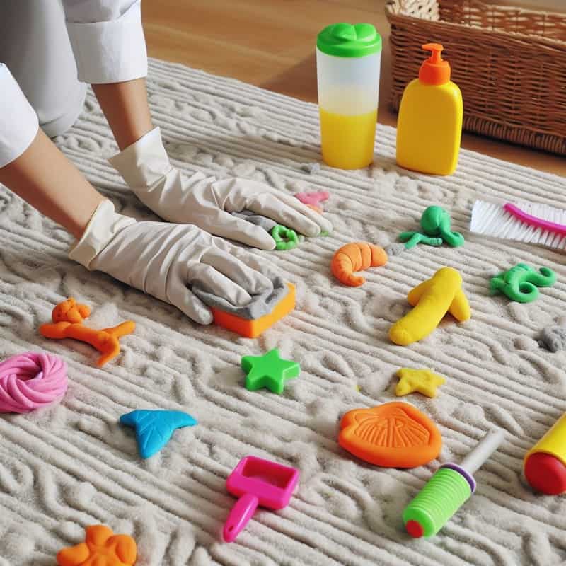 پاکسازی خمیر بازی از روی فرش با استفاده از مواد خانگی