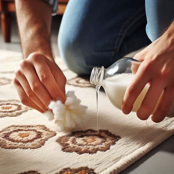 تمیزکاری لکه‌های فرش با استفاده از جوش شیرین به عنوان پاک‌کننده